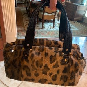 Kate Spade leopard faux fur bag